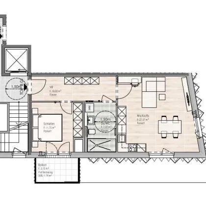 Erstbezug: 2-Zimmer Wohnung im 1. OG / Top B01 - Bild 2