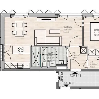 Erstbezug: 2-Zimmer Wohnung im 2. OG mit Balkon / Top B13 - Bild 2