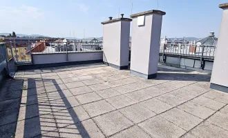 TERRASSENHIT, TANBRUCKGASSE, 88 m2 Dachgeschoß mit 41 m2 Terrasse, 2 Zimmer, Küche, Wannenbad, Parketten, Fernblick, Bhf-Meidling