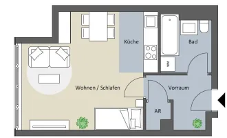 TOP 1-Zimmer Wohnung in der Knöllgasse zu vermieten!