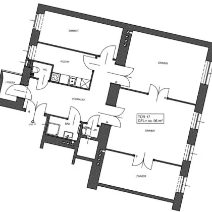 KEILGASSE, sonnige 96 m2 Altbau mit Loggia, 4 Zimmer, Extraküche, Duschbad, Parketten, 3. Liftstock, Belvedere-Nähe! - Bild 2