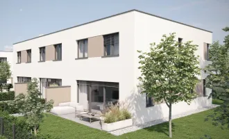 Gefördertes Eckreihenhaus mit Keller in Asten: 4 Zimmer, Carport und Parkplatz, Terrasse, Eigengarten, belagsfertig!