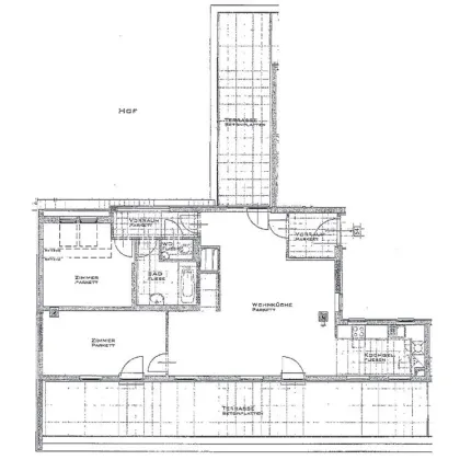 UNBEFRISTET, TERRASSENHIT, klimatisiertes 94 m2 Dachgeschoß mit 57 m2 Terrasse, Wohnküche, 2 Zimmer, Wannenbad, Parketten - Bild 3