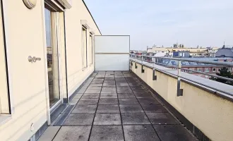 DACHGESCHOSS, UNBEFRISTET, klimatisierte 94 m2 Neubau mit 57 m2 Terrasse, Wohnküche, 2 Zimmer, Wannenbad, Parketten, Holbeingasse